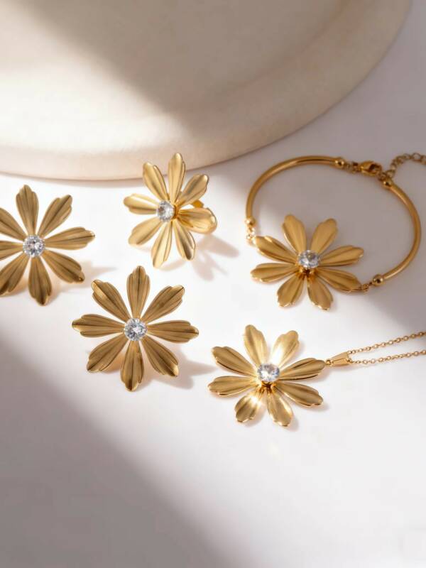Parure HOVANCI – Ensemble 4 pièces plaqué or 18K